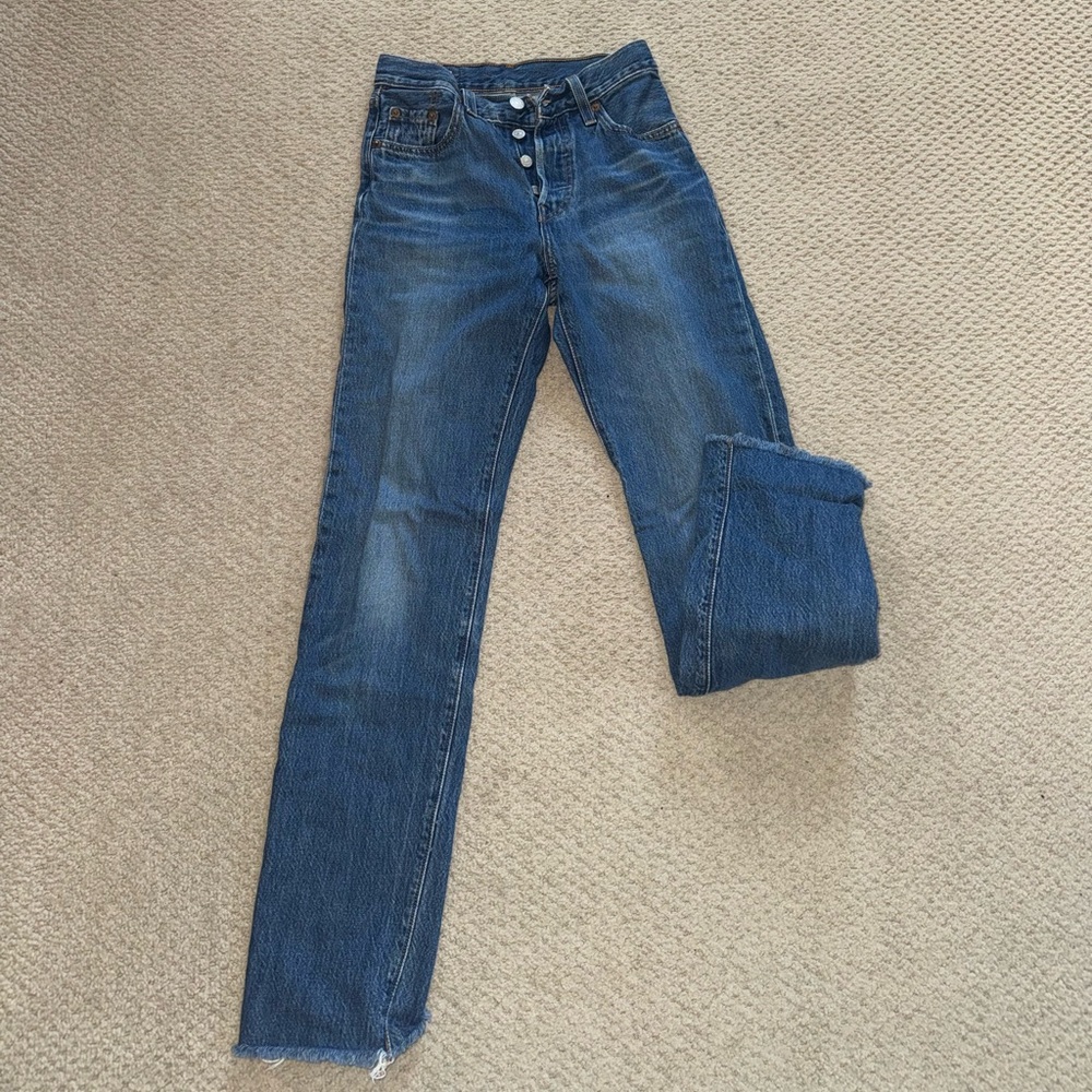 Levi's 501 Premium Women's Straight Leg Blue Jeans sz 23